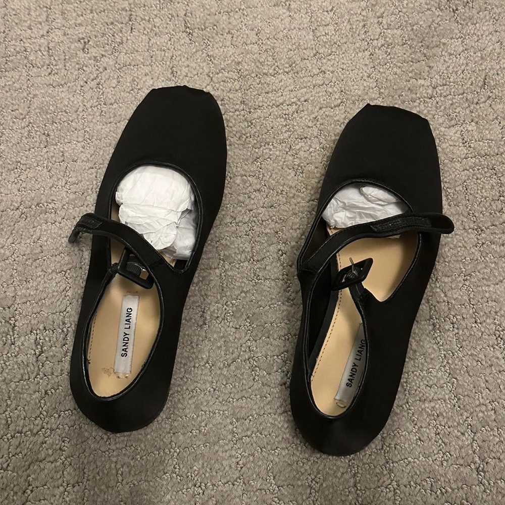Sandy Liang Ballet Pointe Satin Black